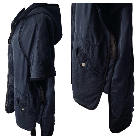 Anthropologie Hooded Utility Cape by Hei Hei Size M/L Navy - Picture 3 of 15